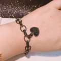 gold heart copper bracelets chain for women jewelry,blingbling bracelets famous brand with diamonds